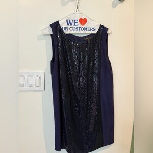 BCBGMaxAzria Midnight Blue Sequin Blouse